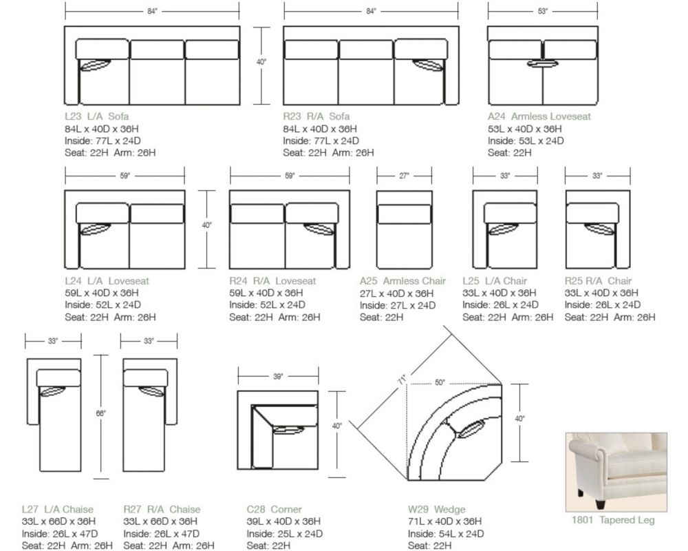 Mercer Sectional (Panel Arm) Thomasville Furniture