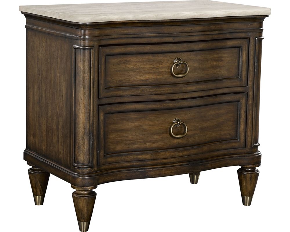 Duval Drawer Night Stand with Stone Top - Nightstands - Bedroom ...