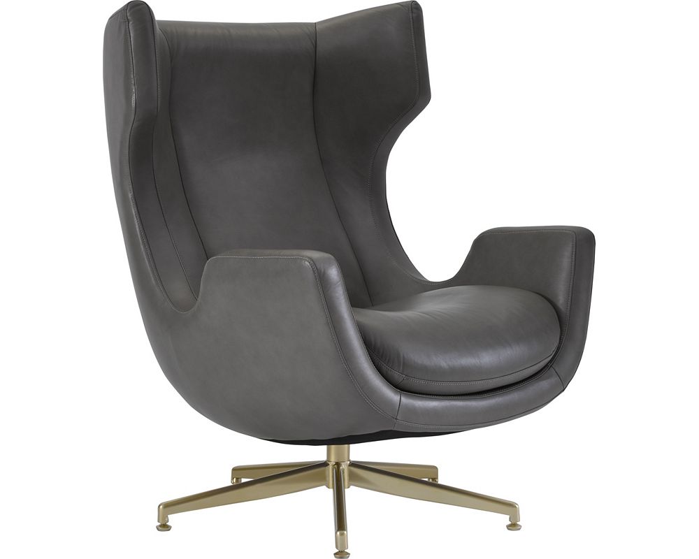 ED Ellen DeGeneres Dohney Leather Swivel Chair Thomasville Furniture